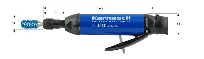 Размеры прямошлифовальной машины Karnasch KAM 25LR